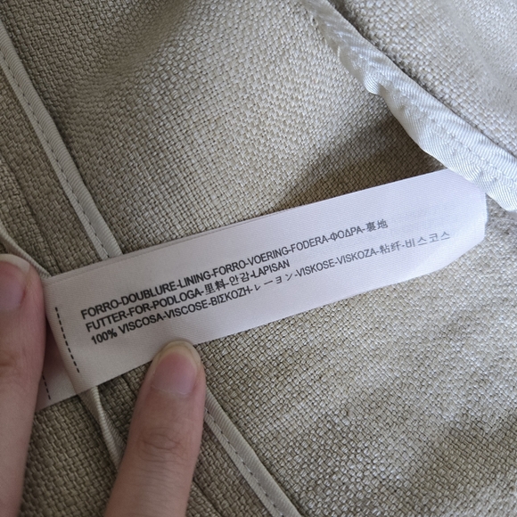 Massimo Dutti M linen vest sleeveless blazer, tan - Picture 5 of 8